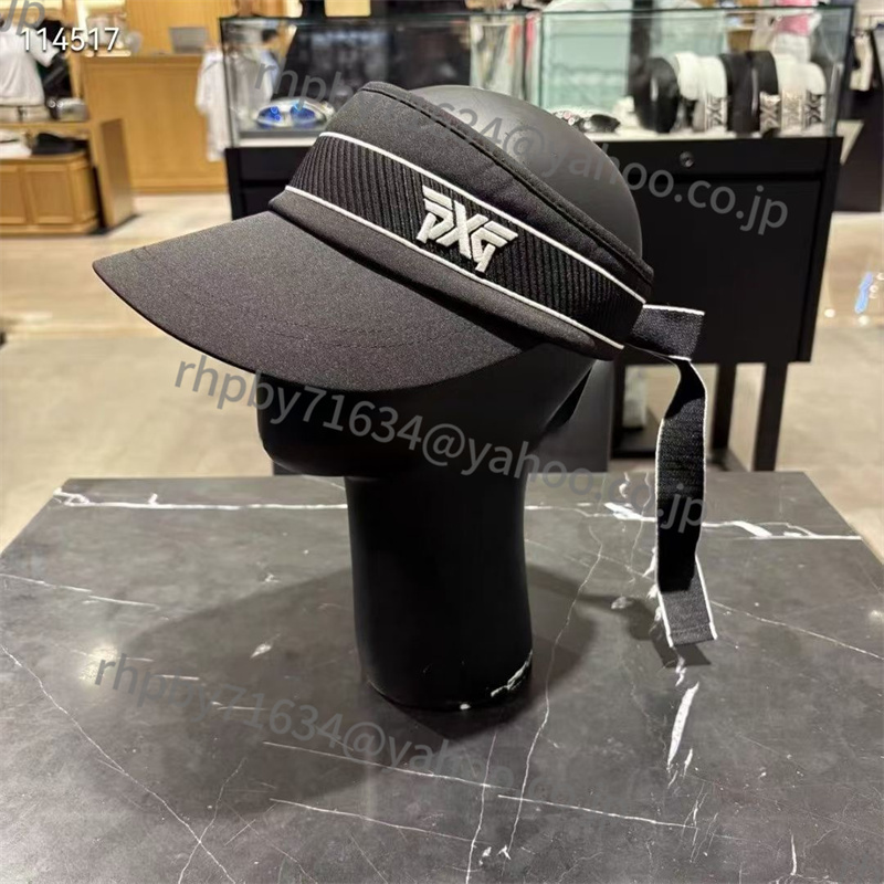 XG サンバイザー レディース 新品 帽子 日除け帽 アウトドアゴルフキャップblack●RH058拍卖