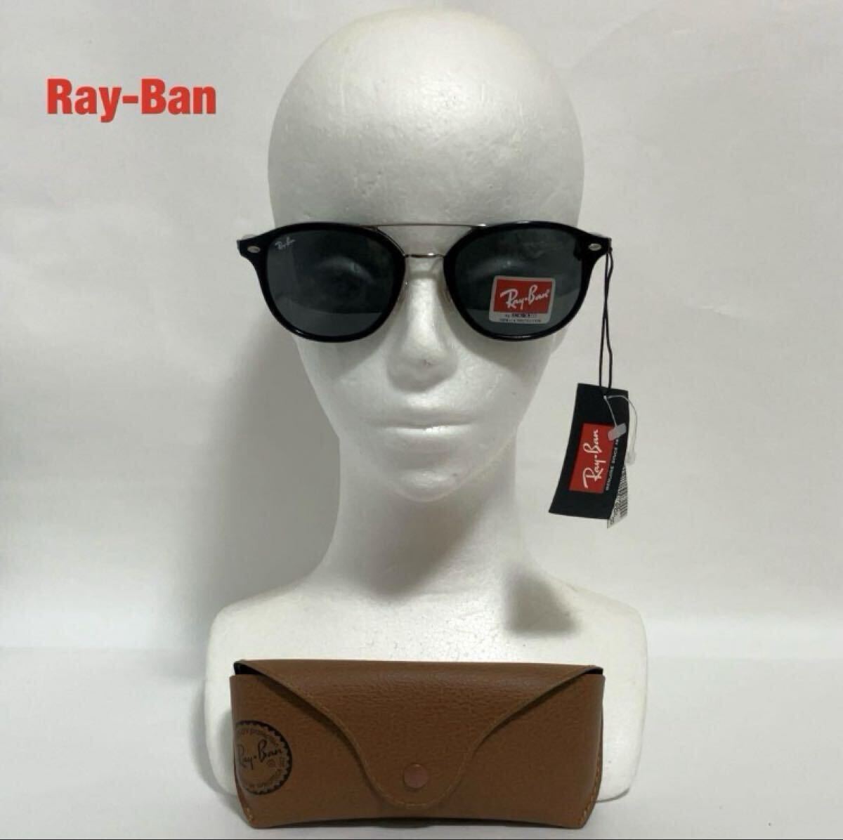 【美品】Ray-Ban レイバン サングラス ツーブリッジ ユニセックス ウェリントン型 付属品付き RB2183 901/71 定価25,920円拍卖