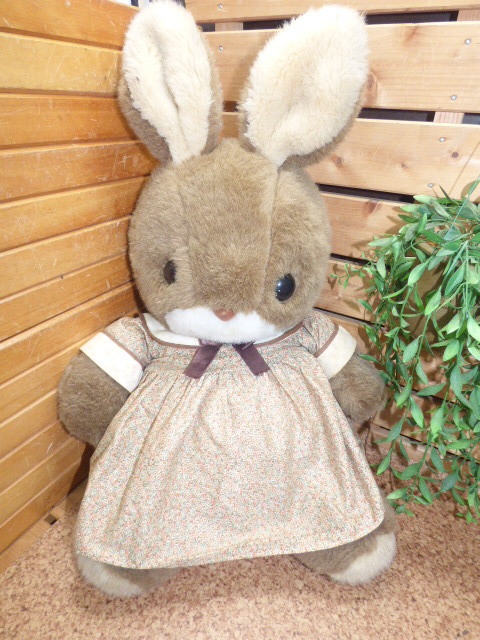 み911【昭和レトロ】サンアロー うさぎのぬいぐるみ SUN ARROW 日本製 当時物 全長約52cm拍卖