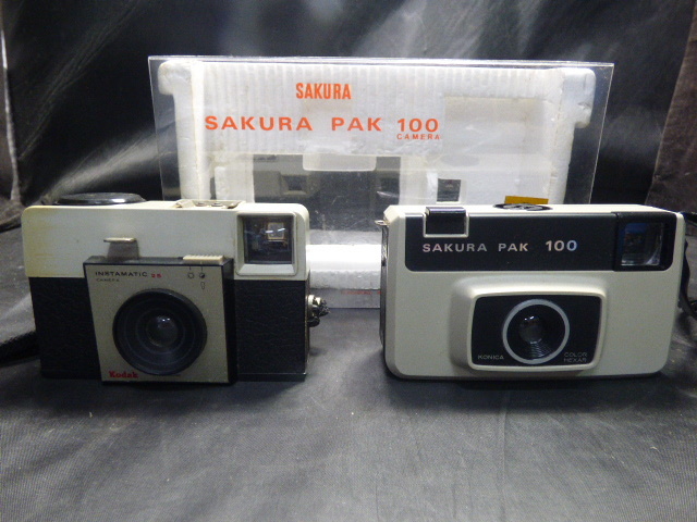 み938【2点セット】コニカ インスタントカメラ コダック INSTAMATIC25 インスタマッチカメラ イギリス製 SAKURA OAK 【レトロ】ジャンク品拍卖