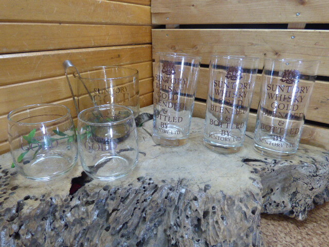 む51【5点セット】SUNTORY GOLD BLEND タンブラー ロックグラス アイスペール 拍卖