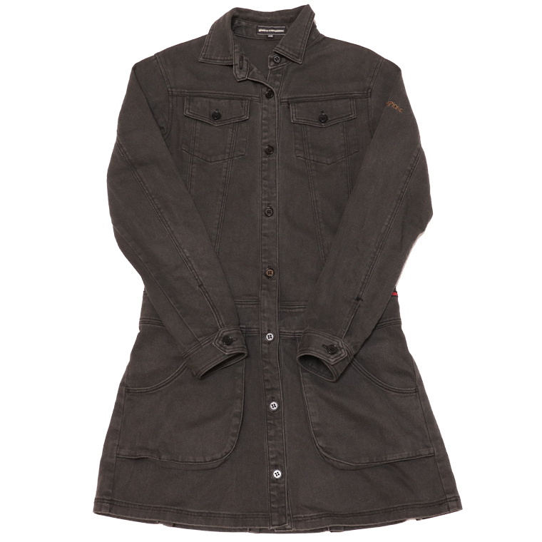 ガールズ シャツワンピース 綿100% 秋コートにも 160cm 色落ち ビンデージ風合い gioirecampione拍卖