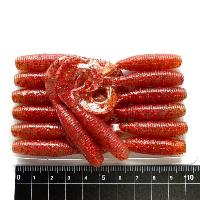 814069 ゲーリーヤマモト 4インチ シングルテールグラブ 14本 GARY YAMAMOTO SINGLE TAIL GRUB #017 シナモン/レッドフレーク拍卖