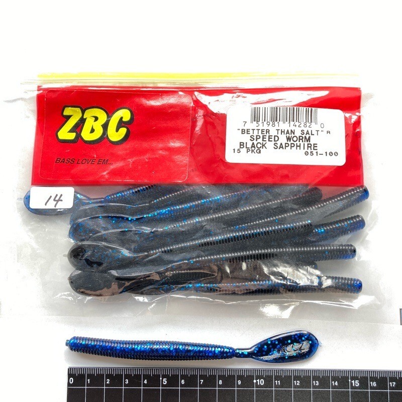 814235 ZOOM/ZBC スピードワーム 14本 #ブラックサファイア ズーム ZOOM BAIT COMPANY拍卖