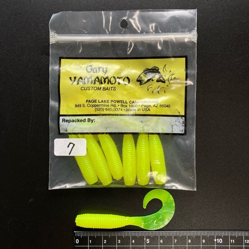 814351 ゲーリーヤマモト 4インチ シングルテールグラブ 7本 GARY YAMAMOTO #192 レモン拍卖