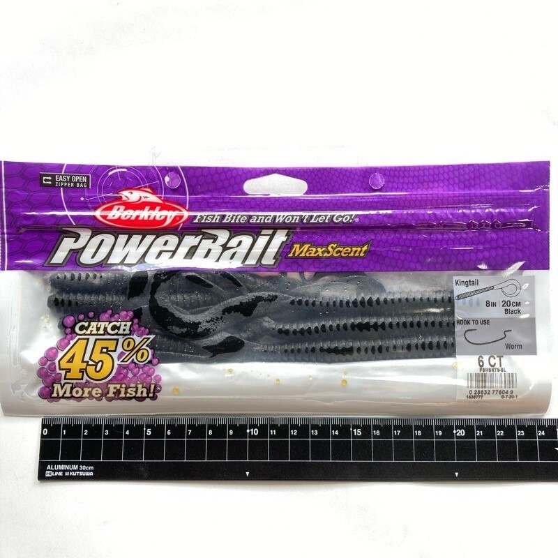 814401 新品 バークレイ マックスセント 8インチ キングテール #ブラック BERKLEY パワーベイト拍卖