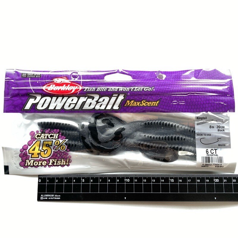 814406 新品 バークレイ マックスセント 8インチ キングテール #ブラック BERKLEY パワーベイト拍卖