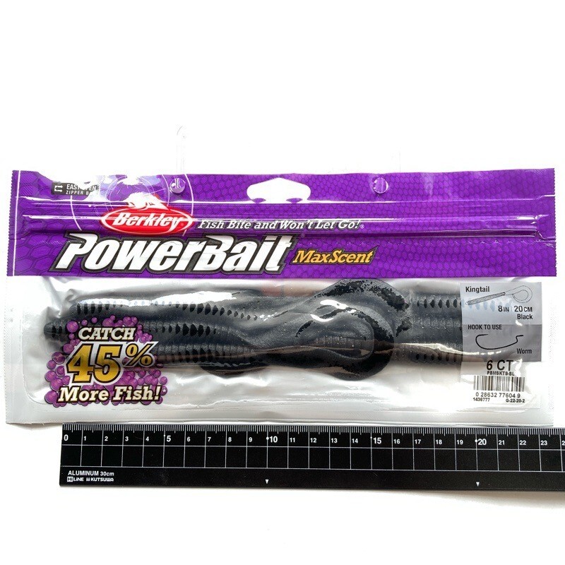 814407 新品 バークレイ マックスセント 8インチ キングテール #ブラック BERKLEY パワーベイト拍卖