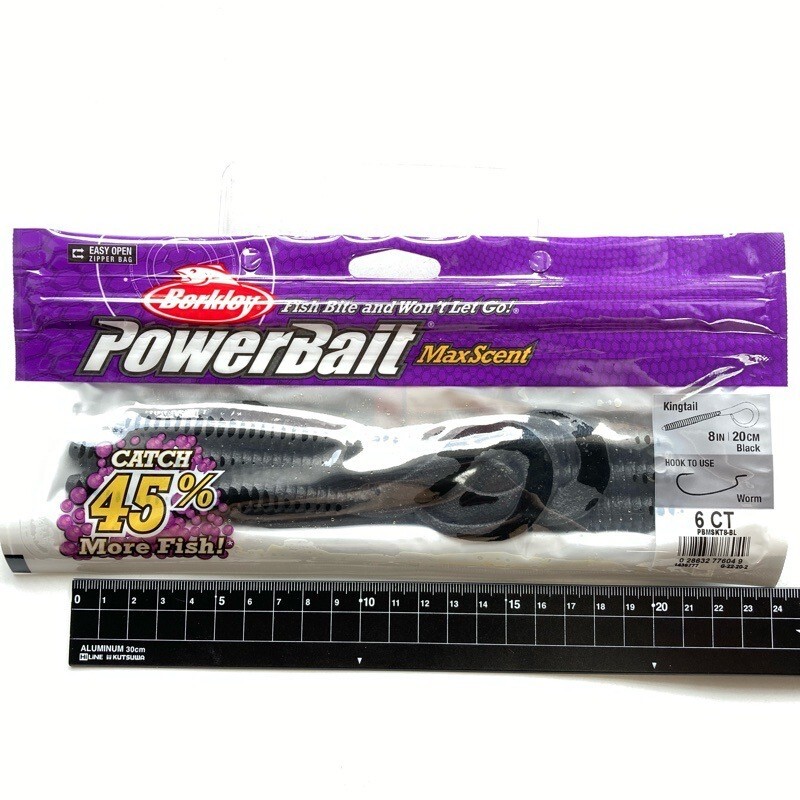 814408 新品 バークレイ マックスセント 8インチ キングテール #ブラック BERKLEY パワーベイト拍卖