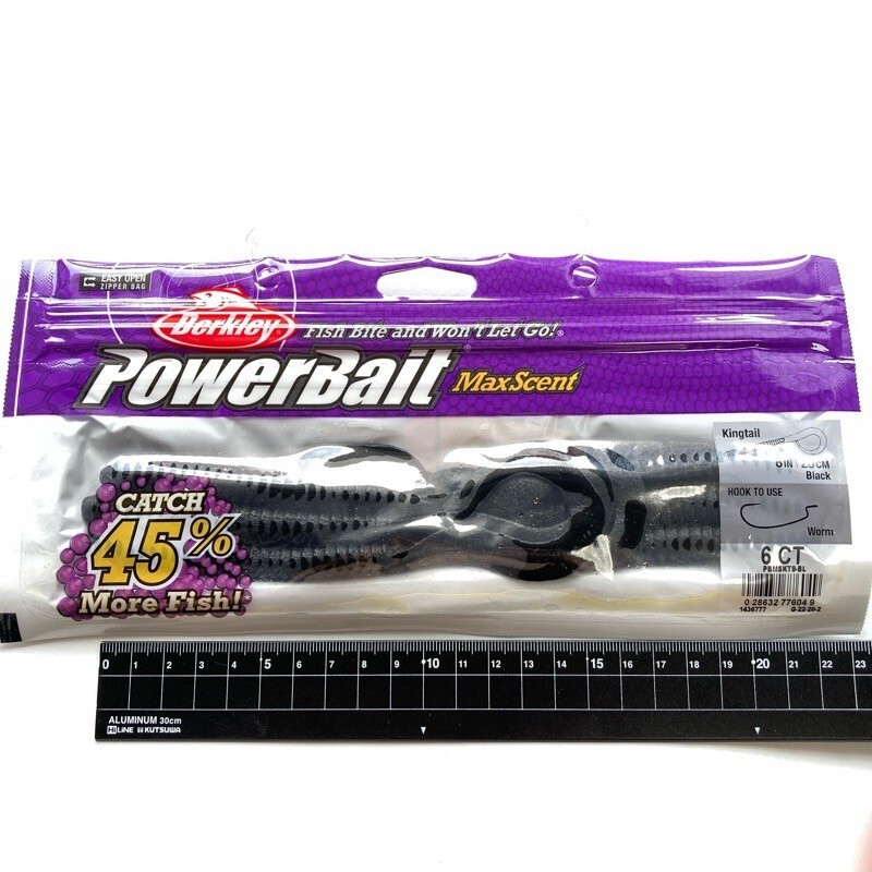 814410 新品 バークレイ マックスセント 8インチ キングテール #ブラック BERKLEY パワーベイト拍卖