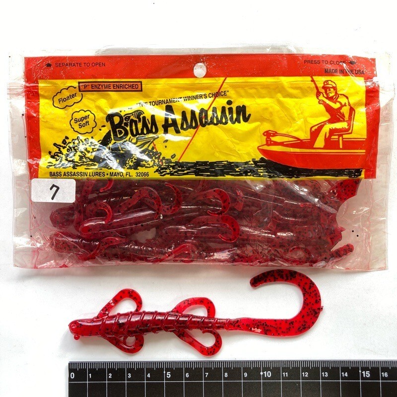 814497 バスアサシン リザード 5.5インチ 7本 #チェリーシード系 BASS ASSASSIN オールド品 サイズ感等詳しい方の入札をお願い致します。拍卖