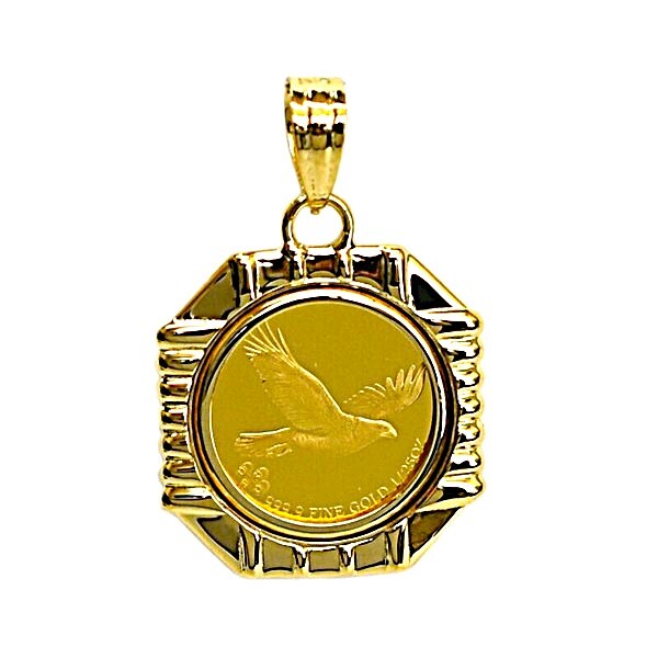 【24金×18金】純金インディアン&コンドル コインペンダント K24 K18拍卖