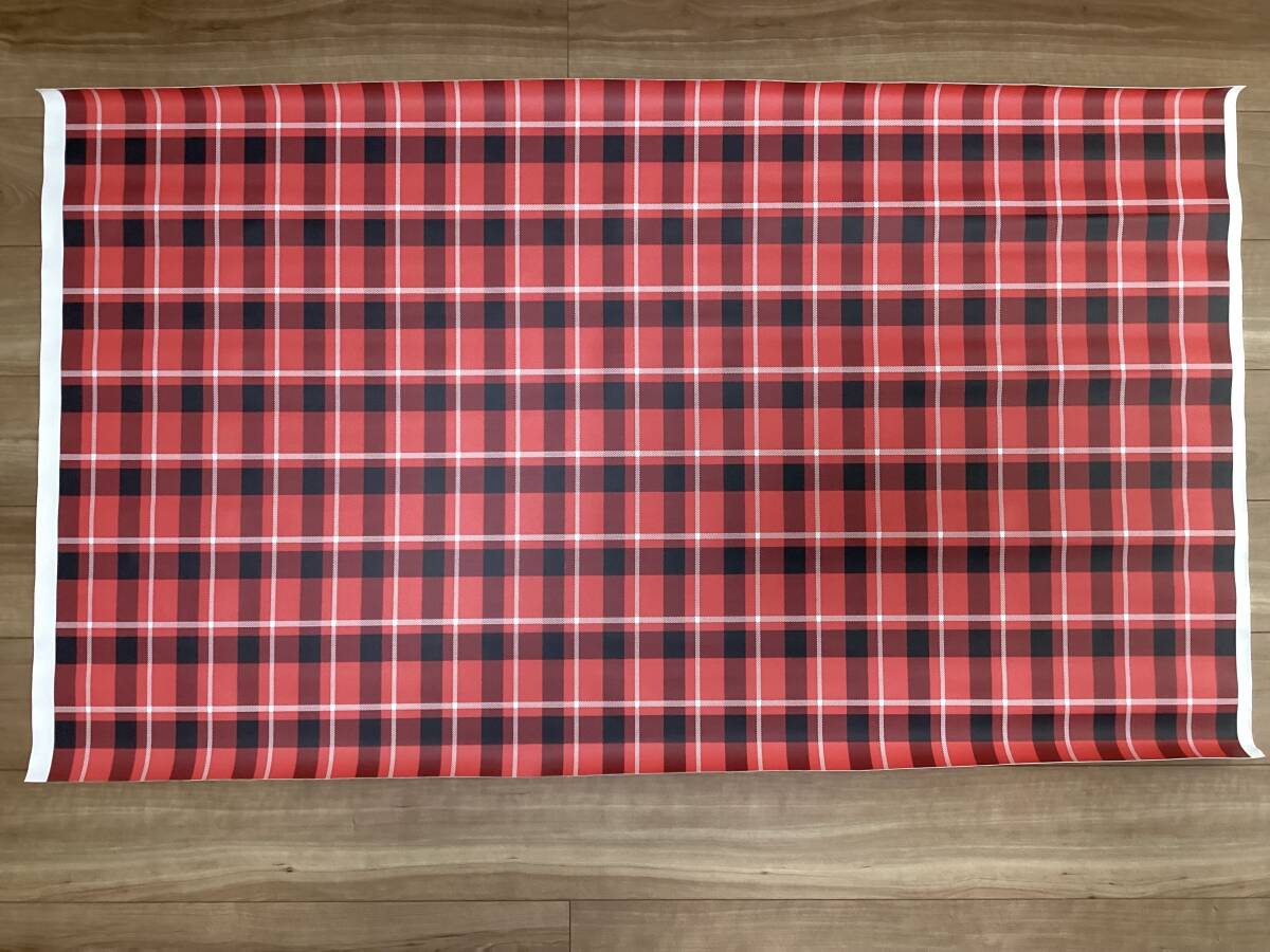 送料無料 タータン チェック 生地 赤系 約0.8m×約1.36m レザー 合皮PVC シート 検 モンキー Z50M Z50J 30周年 40周年 純正シート ふう生地拍卖