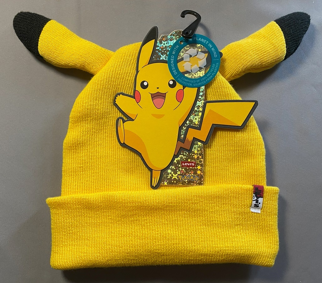 リーバイス × ポケモン☆ピカチュウ ニット帽 未使用☆任天堂 ニットキャップ拍卖