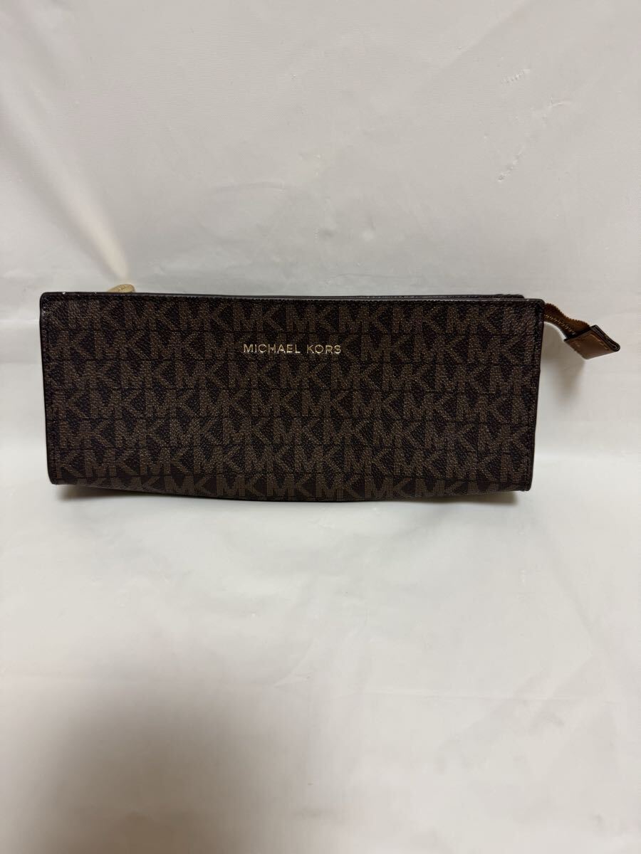 【美品】MICHAEL KORS ペンケース マイケルコース 横長スリムポーチ J-436拍卖
