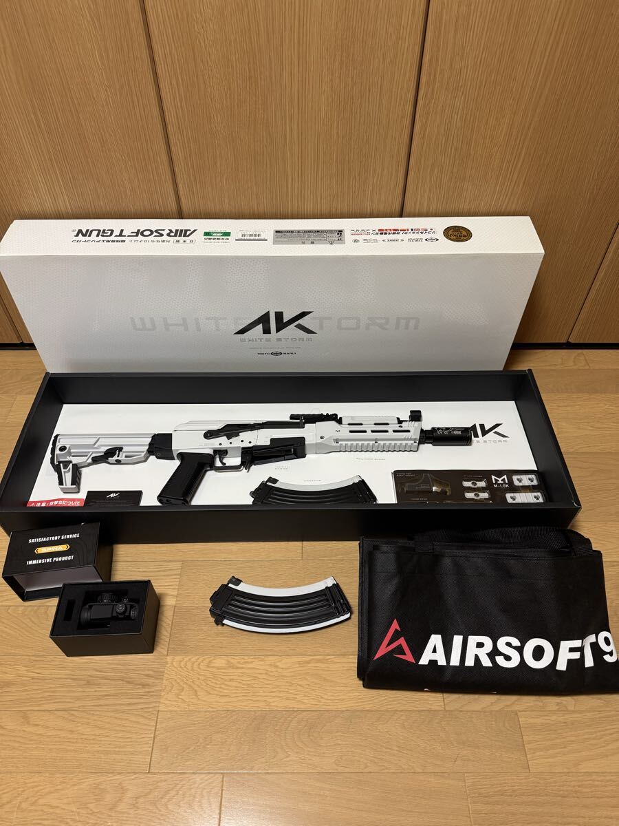 東京マルイ AK ホワイトストーム 次世代 電動ガンSPINA OPTICS 赤点照準鏡 マガジンJ-445拍卖