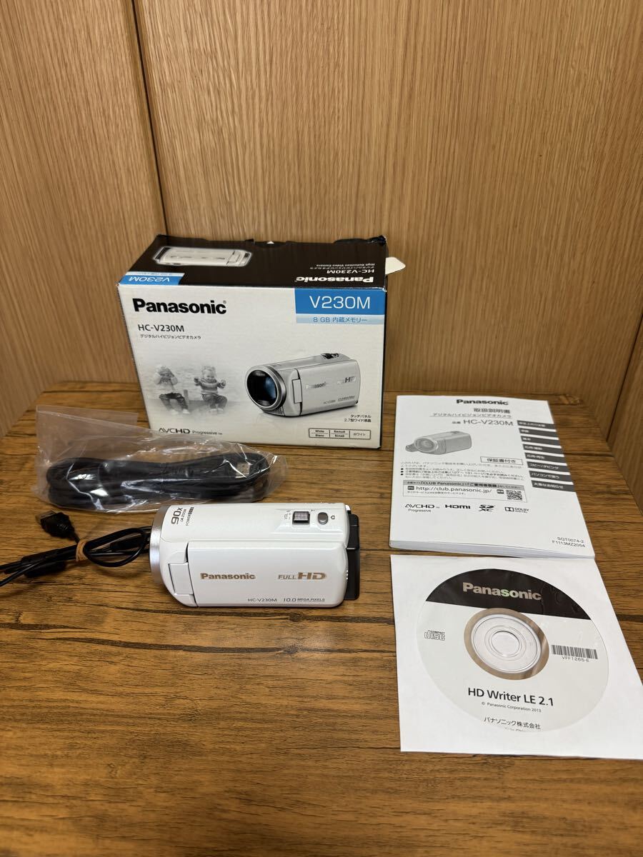 Panasonic ビデオカメラ HC-V230M パナソニック デジタルビデオカメラ ホワイト J-474拍卖