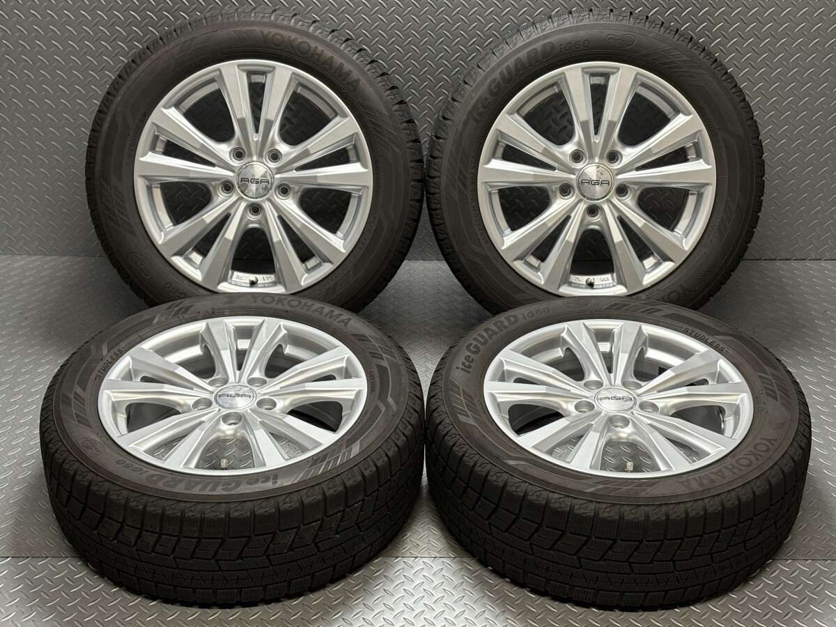 【VW/AUDI専用/23年製造】AGA Dorf 16インチ 6.5J+46 5穴112 ヨコハマ iceGUARD IG60 205/55R16 GOLFゴルフ/A3等 (25040077)拍卖