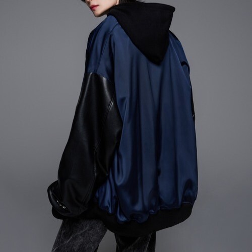 ADRER/アドラー/Stadium Ska Jumper/スタジアムスカジャンパー/フェイクレザーアーム/袖ビットデザイン/オーバーサイズジャケット拍卖