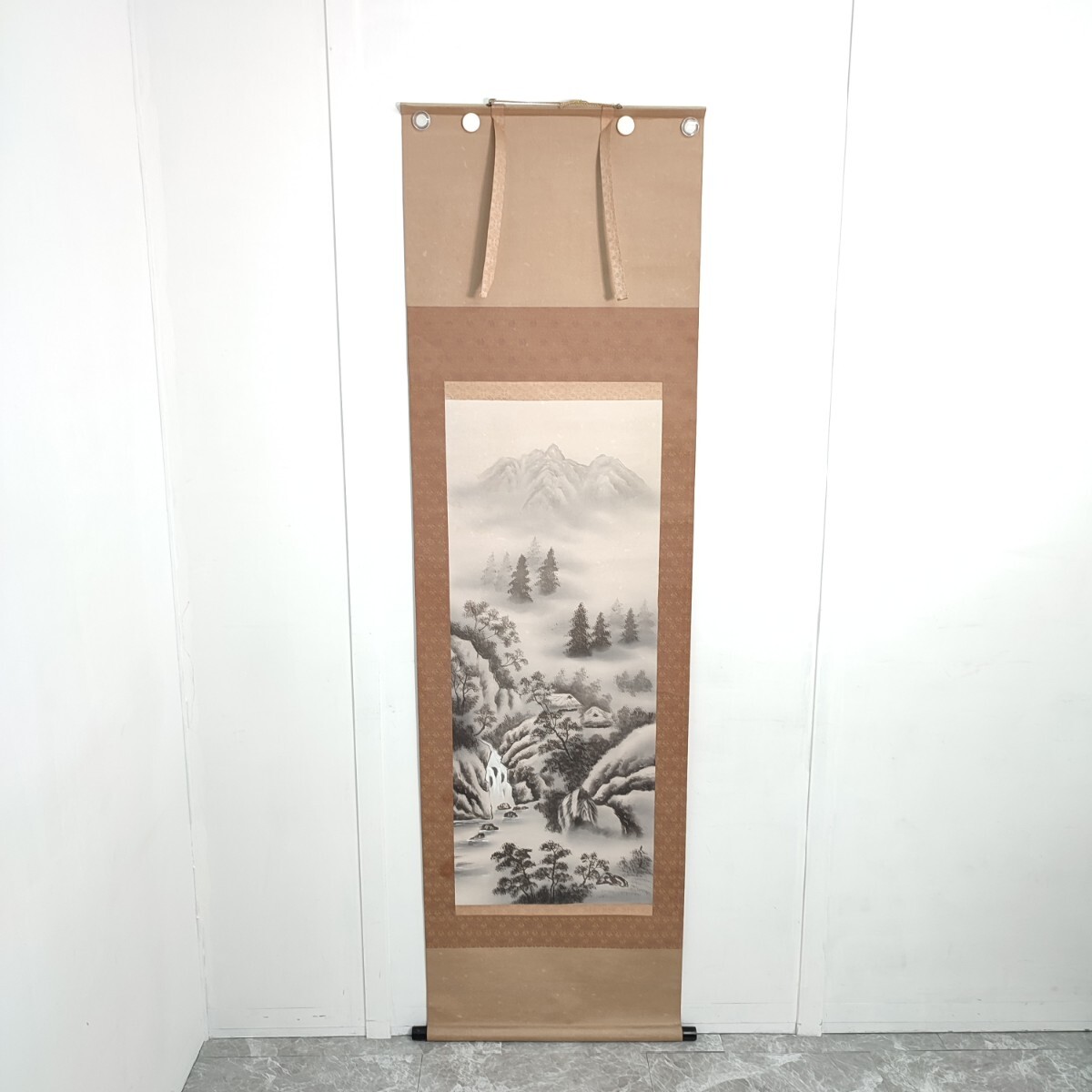 掛軸 山水画 水墨画 日本画 和室 インテリア拍卖