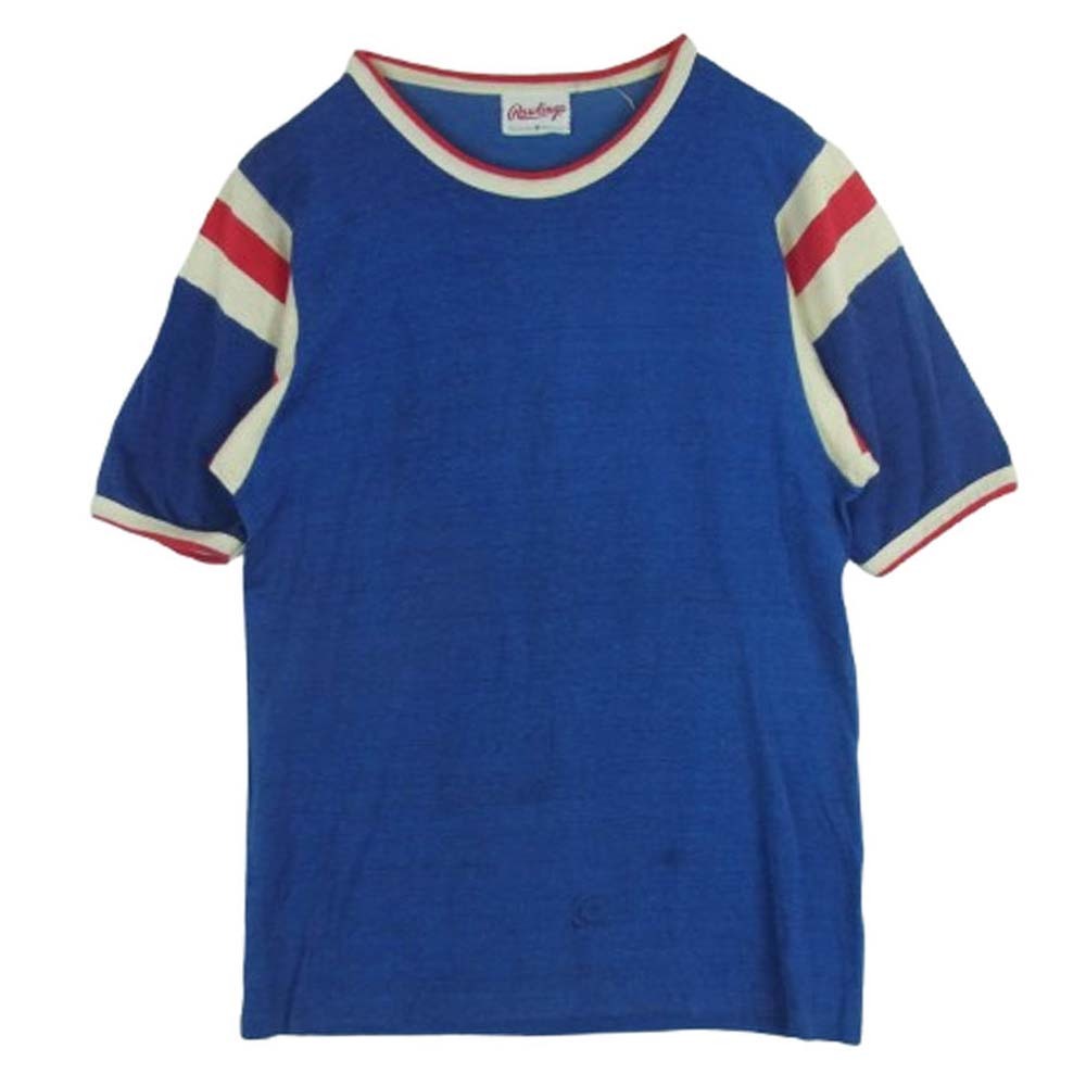ヴィンテージ VINTAGE Rawlings ローリングス 60s 70s トリム 半袖 Tシャツ ブルー系 M【中古】拍卖
