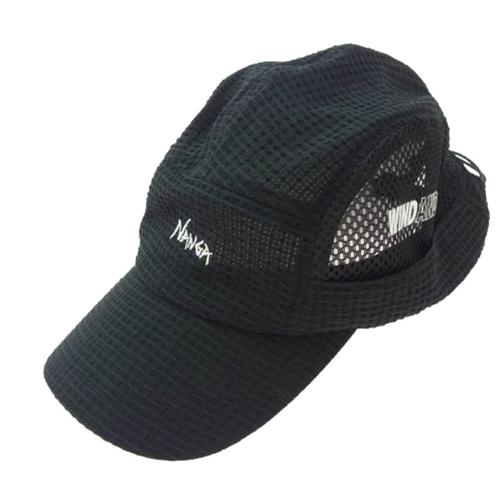 WIND AND SEA ウィンダンシー CA2423-3B402-A NANGA ナンガ 5パネル ジェット メッシュ キャップ ブラック系【美品】【中古】拍卖