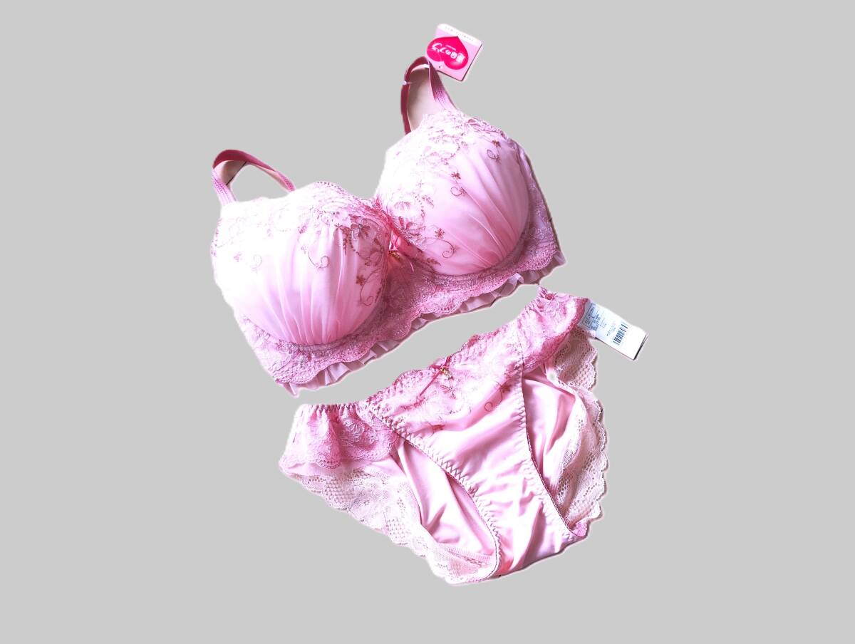250722 新品 tutuanna チュチュアンナ 運命のブラ ショーツ L レース チャーム リボン H75 L ピンク 希少サイズ 大きい拍卖