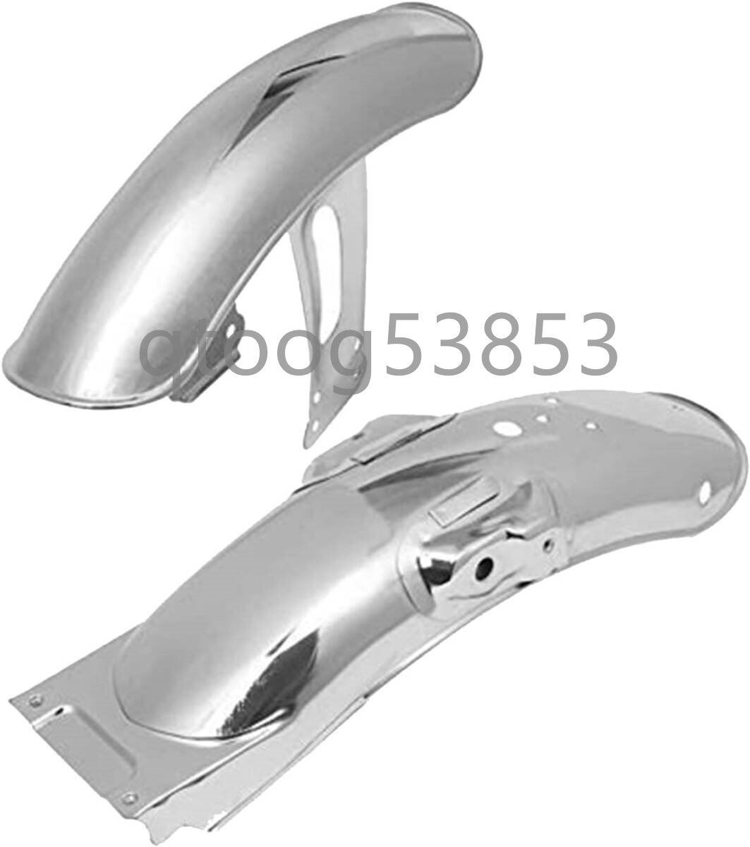 ホンダ CG125 用 ステンレス製フロントフェンダー+リアフェンダーセット (クローム) 錆に強い!飛散物からバイクを守る!!拍卖