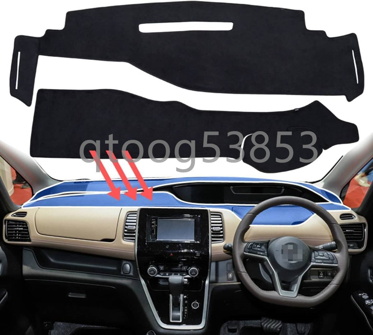 【新品】 日産セレナ C27系 (2016年~2022年)用ダッシュボードマット(ブラック) 紫外線からダッシュボードを守る! 車種専用設計!拍卖