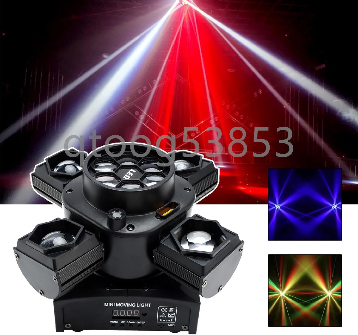 ステージライト LED ディスコライト 80W 高輝度 多機能 ストロボ効果 スポットライト 舞台照明 DMX512 12/22チャンネル 超スムーズな調光機拍卖