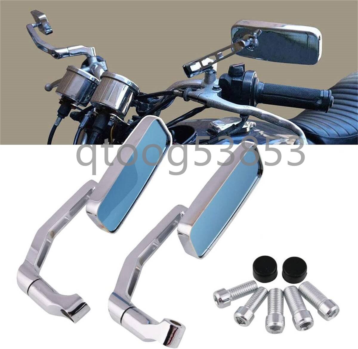 【視認性アップで安全走行】ホンダ・ヤマハ・カワサキ・スズキ対応 バイクミラー 360°調整可 アルミ製 左右セット 8mm・10mm正ネジ仕様拍卖