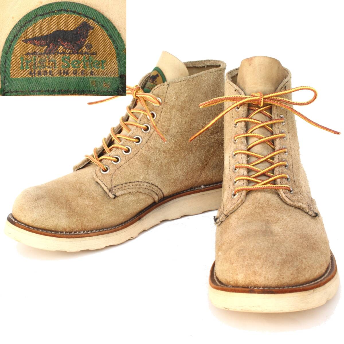(51530)旧半円犬タグREDWING8167レッドウィング8E約26cm (プレーントゥ ラフアウト スエード1996年製1998年製旧犬タグ起毛ヴィンテージ)拍卖