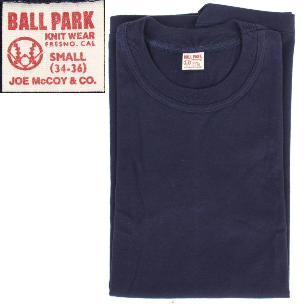 (51641)未使用JOE McCOY BALL PARK旧マッコイ無地 半袖TシャツS (34-36) (紺ネイビー ヴィンテージ復刻 リアルマッコイズ ジョーマッコイ)拍卖