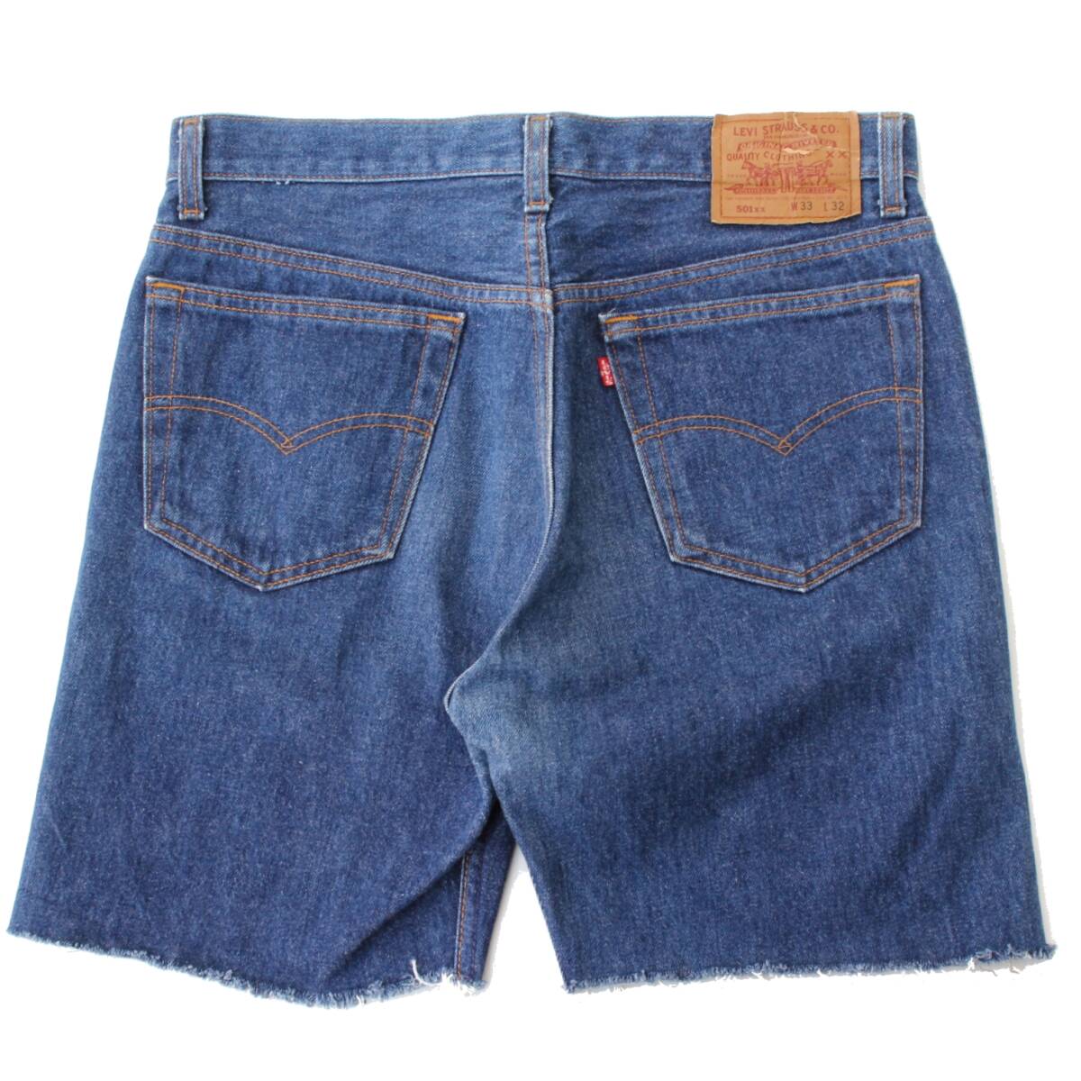 (51725)良品MADE IN USA LEVISリーバイス501XXレギュラー ジーンズW33 (アメリカ米国製ヴィンテージ90sスモールeカットオフ ハーフパンツ)拍卖