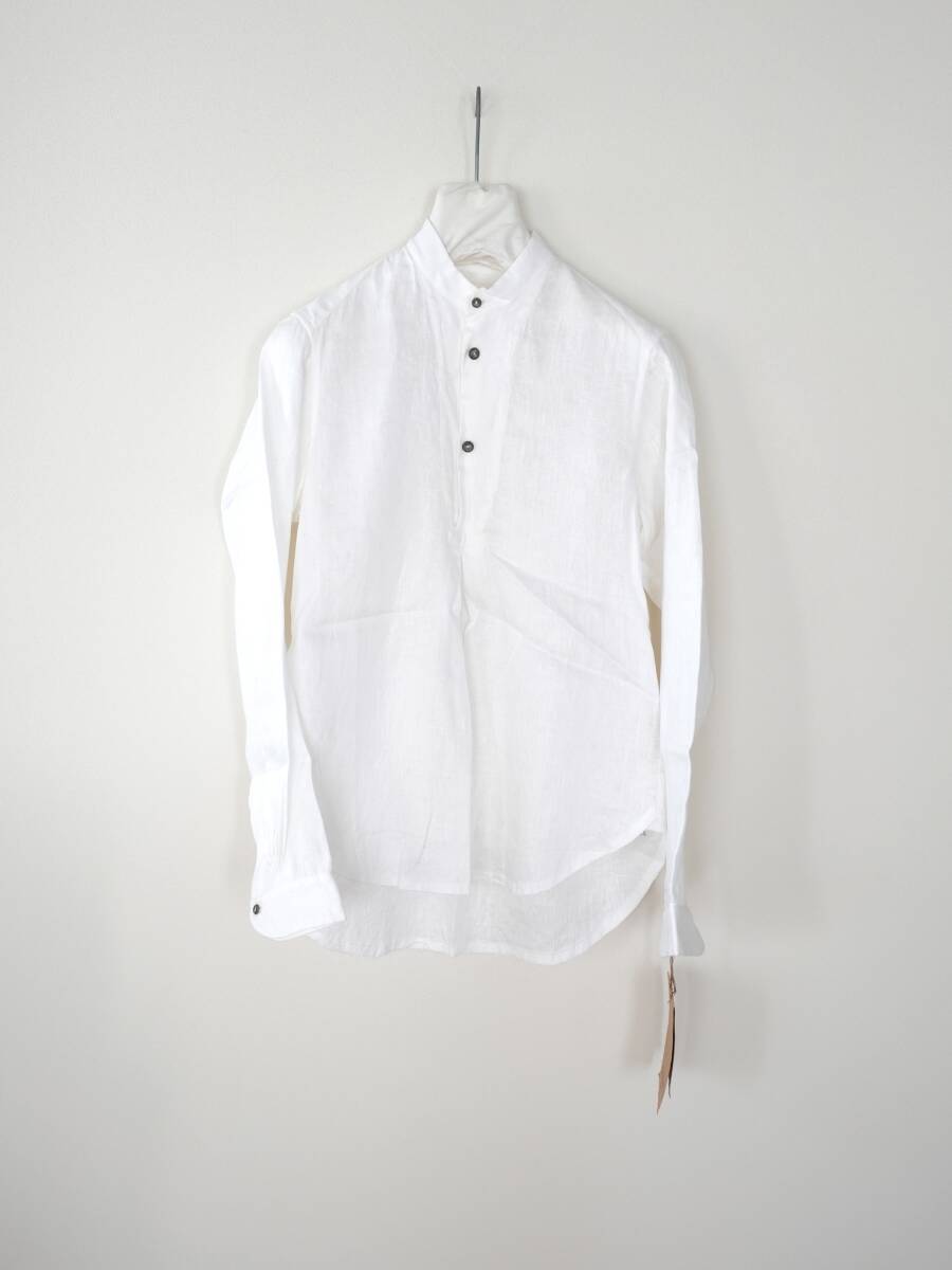 【新品未使用】 Araki Yuu / アラキユウ  リネンシャツ プルオーバー pull over shirt white size:0 白シャツ拍卖