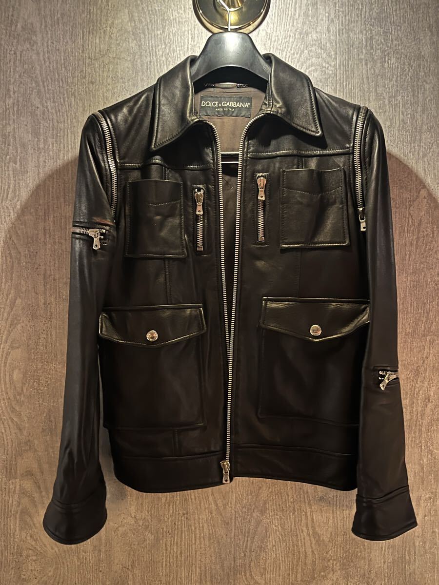 DOLCE&GABBANA ドルガバ レザージャケット ラム ライダース  レザー拍卖