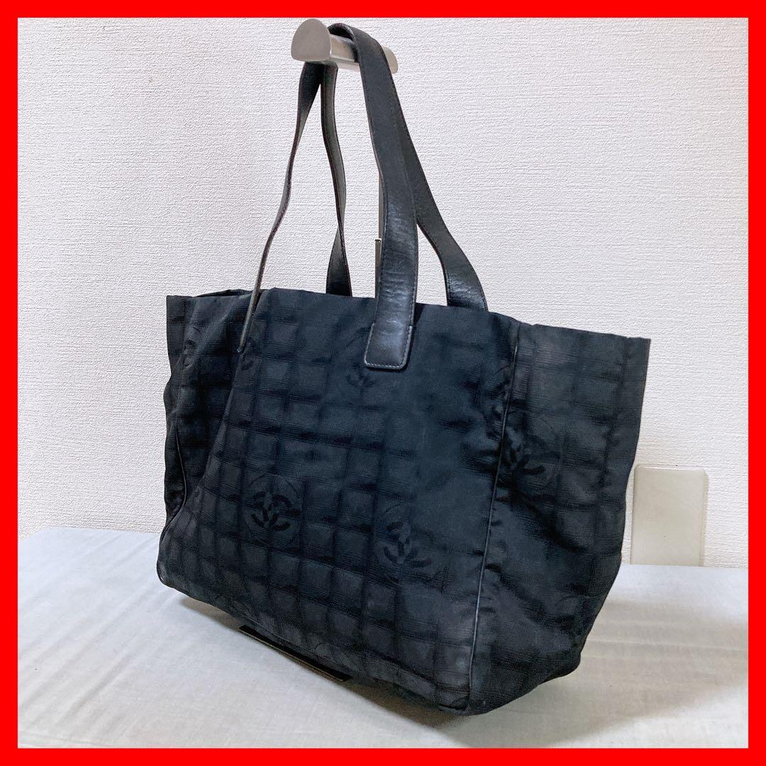 669 シャネル ニュートラベルライン トートバッグ 黒 ショルダーバッグ拍卖