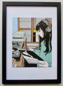 江口寿史 「休日2-7-49」 印刷物 画集画 A4新品額入り スタンド付き拍卖