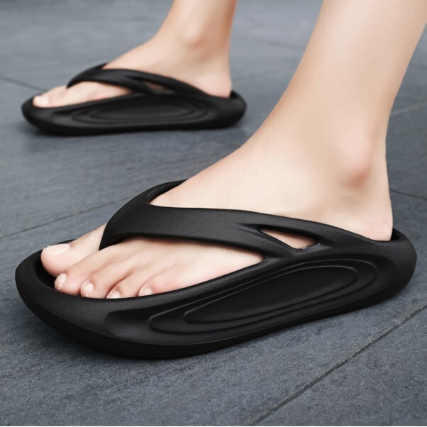 42/43 26.0-26.5cm リカバリーサンダル ふかふかしたはきごこち 厚底4.5cm ソングタイプ ビーチサンダルタイプ拍卖