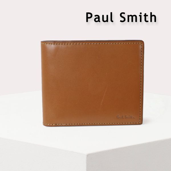 483産③ 新品 2.2万円 ポールスミス イタリアン カーフレザー 二つ折り財布 Paul Smith レザー 財布 正規品 PSC484拍卖