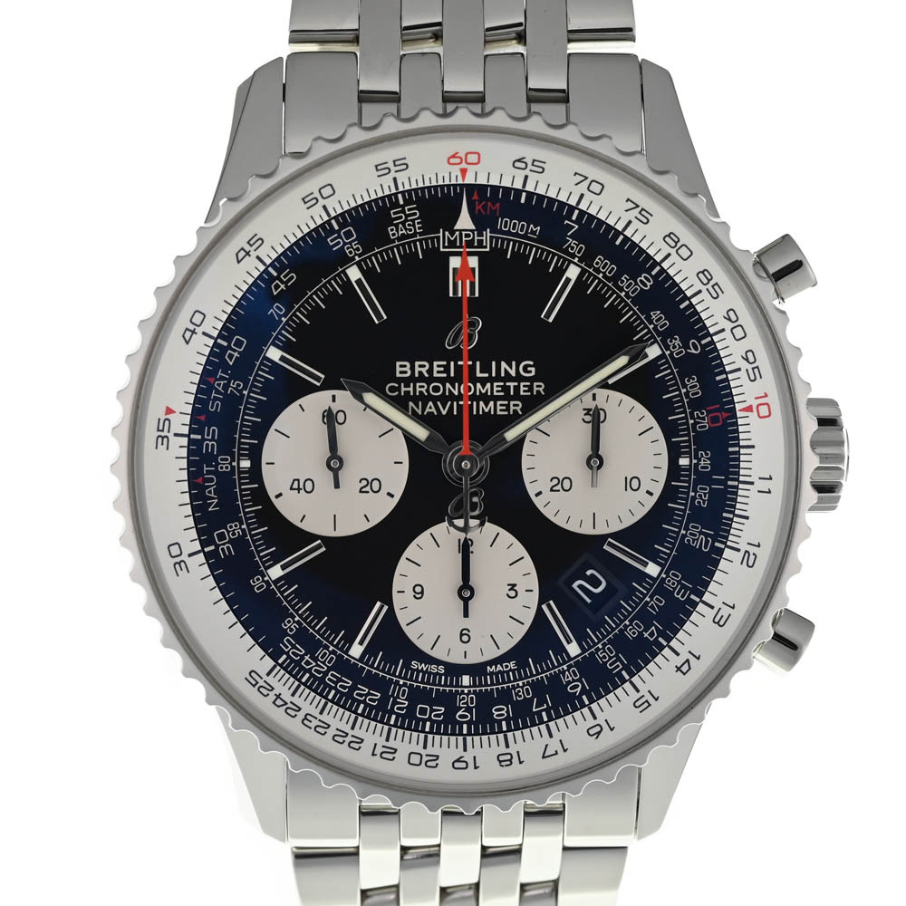 値下 ブライトリング BREITLING AB0121 ナビタイマー 01 クロノグラフ デイト 自動巻き メンズ 美品 O#137701拍卖