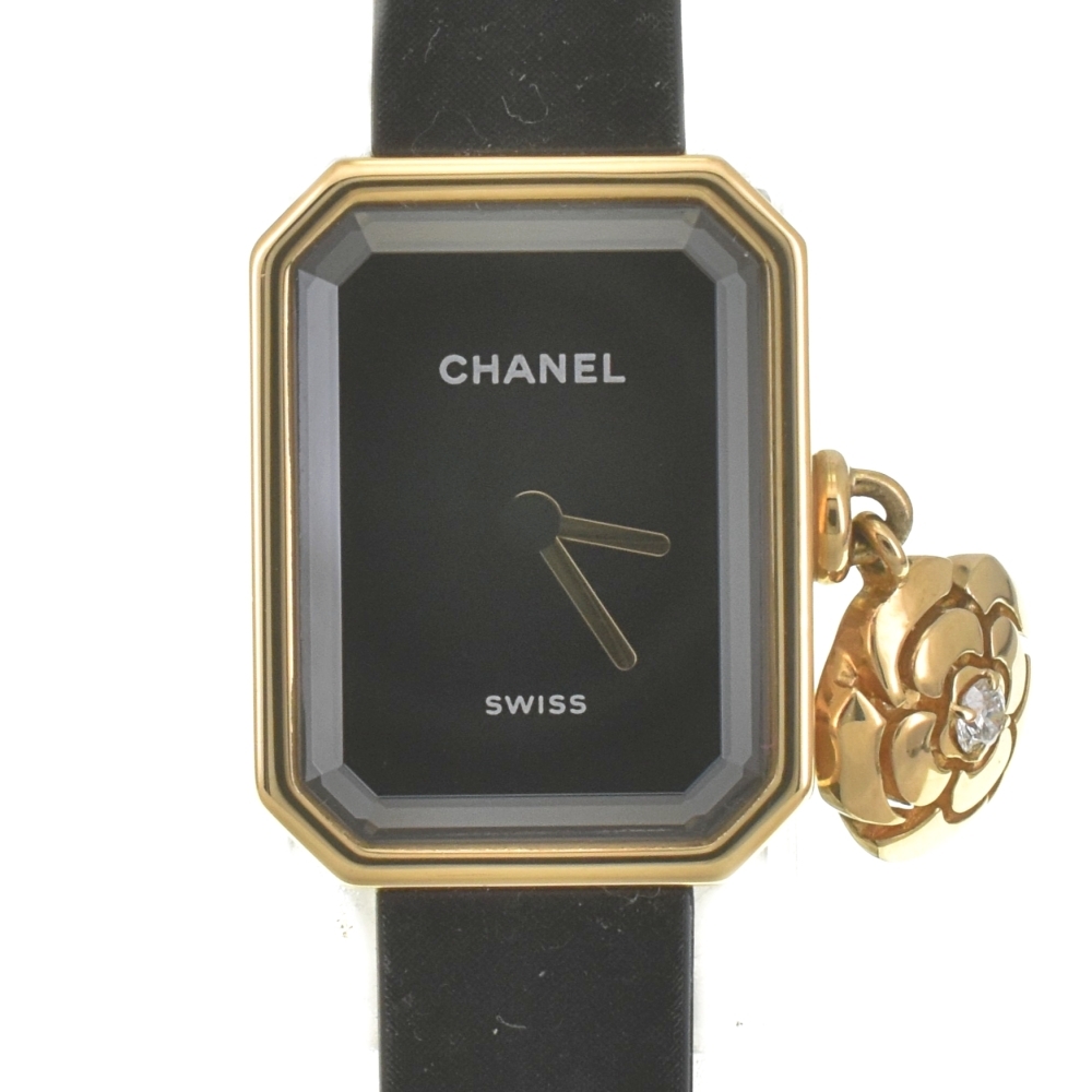 シャネル CHANEL H6361 プルミエール 限定品 カメリア チャーム K18YG クォーツ レディース 美品 D#142211拍卖