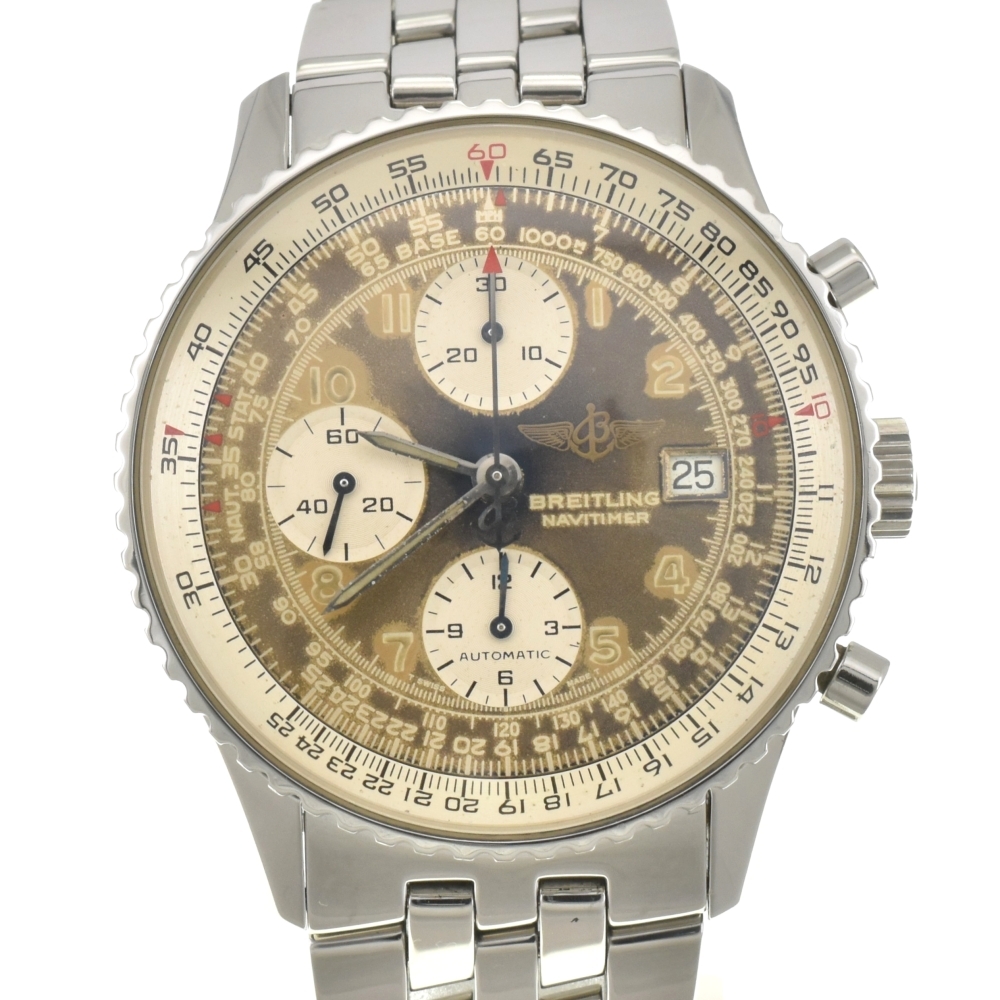 ブライトリング BREITLING A13022 オールドナビタイマー クロノグラフ トロピカルダイアル 自動巻き メンズ 箱付き E#142030拍卖