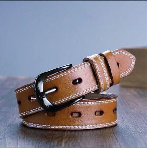 超人気 レディース ベルト 本革調 レザー ブラウン 茶色拍卖