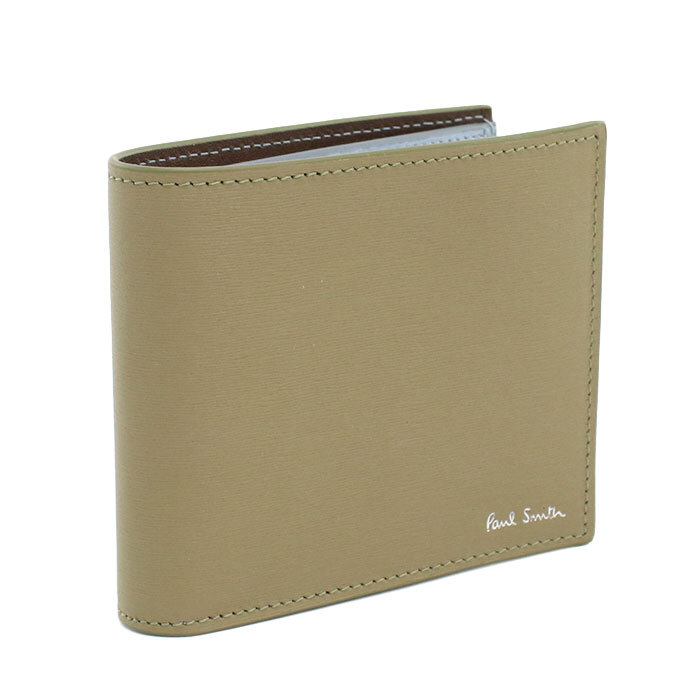 Paul Smith ポールスミス 二つ折り財布小銭入付き M1A4833 PSTRGS 63 メンズ カーキ 水色拍卖