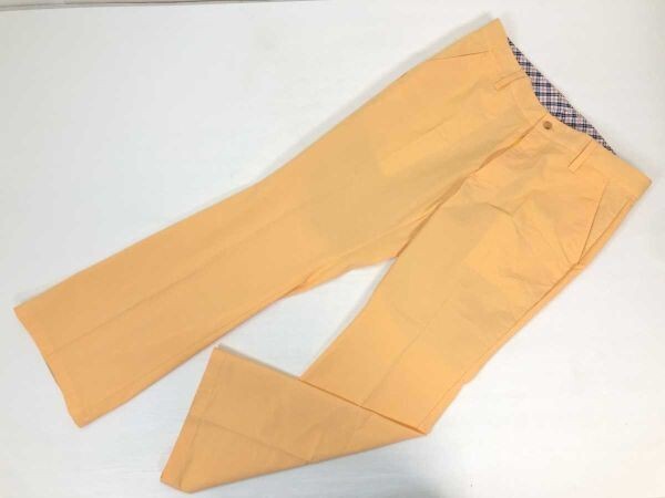 キャロウェイ Callaway トラッド クラシック スポーツ ゴルフ センタープレス スラックス フレアパンツ ボトムス メンズ L オレンジ拍卖