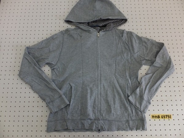 UNION STATION ユニオンステーション メンズビギ コットン 裏ボーダー ダブルジップパーカー 03 グレー拍卖