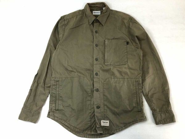 ティンバーランド Timberland アメカジ ミリタリー アウトドア ポケット ユーティリティ 長袖ワークシャツ メンズ コットン混合 S カーキ拍卖