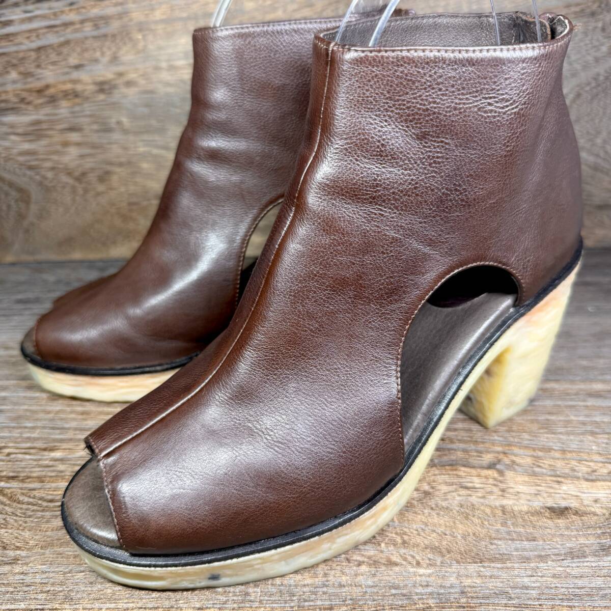 ◆CAMPER◆カンペール 22.0cm(表記EU36)ブーツサンダル ブラウン レディース 革靴 靴 レザー 中古 宅急便 即決拍卖