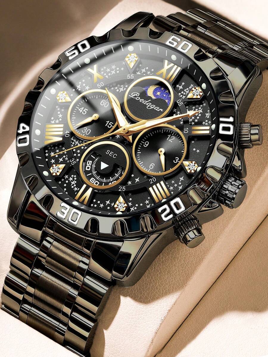 腕時計 メンズ クォーツ スポーツメンズウォッチ 防水クロノグラフ メンズ腕時計、蓄光 ステンレススチール製高級時計 男性用 クオ拍卖